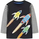 Langarmshirt Jungen Rakete Langarm T-Shirt Baby Baumwolle Pullover kinderkleidung Tops 4 Jahre