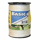 Kerbl Basic PE-Seil, Weidezaun Elektroseil Elektrozaun Kordellitze 6mmx200m Weiß