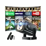 Mini Beamer 4K 1080P [2026 Neuer & Automatische Focus] Projektor Tragbarer mit WiFi 6 und Bluetooth 5.4 mit 270° Drehbarer & Automatische Trapezkorrektur mit HDMI/TV Stick/Memory Stick/Laptop, Schwarz