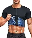 Bingrong Sauna Shirt Herren Abnehmen Schwitzanzug Sauna Weste Bauchweg Body Shaper Neopren Körperformer Saunaanzüge Shirt Fitness Korsett Schwitweste Shapewear Tank Top (Schwarz, L)