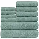 GC GAVENO CAVAILIA Luxus-Handtuch-Set, Toronto, 450 g/m², superweich und gemütlich, saugfähig, Enteneiblau, 10-teilig