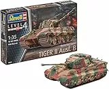 Revell 80-3249 Modellbausatz Panzer 1:35 - TigerII AUSF.B (Henschel Turret) im Maßstab 1:35, Level 4, originalgetreue Nachbildung mit vielen Details, 3249, Keine