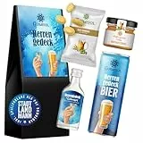 Corasol Feinkost Geschenkset Herrengedeck mit Schnaps, Bier, Bonbons & Hefeweizen Gelee