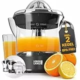 LEBENLANG Zitruspresse elektrisch - 2 Kegel & BPA-Frei I Hohe Saftausbeute I 700ml Orangenpresse elektrische Saftpresse Edelstahl für Zuhause I Entsafter Zitronenpresse Orangensaftpresse