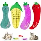 OSDUE Katzenminzen Spielzeug, 4 Stück Katzenspielzeug mit Pflanzlicheementen, Katzenminze Zähne Reinigung Dental Katzenspielzeug, fur Katze und Kitten