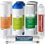 iSpring F10KU 1-Jahr Ersatz Umkehrosmose Filter Set für 7-stufige alkalische mineralische UV-Umkehrosmoseanlage, 10 Stück, Weiß