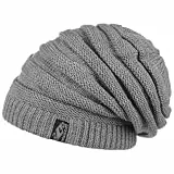 CHILLOUTS Strickmütze Brian Oversize Beanie Damen/Herren - Oversizemütze Wintermütze Herbst-Winter - One Size grau