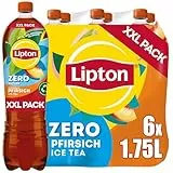 LIPTON ICE TEA Zero Peach – Zuckerfreier Eistee mit Pfirsich Geschmack, EINWEG (6 x 1.75 l)