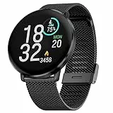 Hiseus Armband Kompatibel mit Polar Ignite/Ignite 2 / Ignite 3, Edelstahl Mesh Raster Metall Uhrenarmband Ersatarmband Kompatibel mit Pacer/Unite (Schwarz)