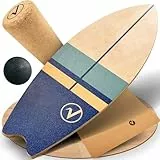 valuents Balance Board aus Holz in Surfboard Form inkl. Matte & Rolle für Neuromuscular Response Training +Plus: Halterung & Ball…