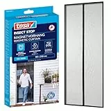 tesa INSECT STOP Magnetvorhang - selbstschließend - Insektenschutzvorhang mit Magneten für Balkon- und Terrassentüren - zur einfachen Montage ohne Bohren - 2,1 m x 0,9 m