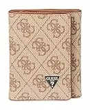Guess Herren-Geldbörse aus Leder, Hellbraun, Einheitsgröße, Dreifach gefaltete Geldbörse aus Leder
