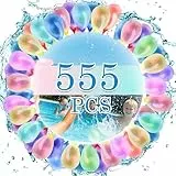 Ligtmor 555 Stück Wasserbomben Selbstschließend, 15 Bündel mit je 37 Wasserbomben Luftballons,Schnell zu Füllende Selbstverschließende Wasserbomben, Sommer Outdoor Bunter Wasserbomben