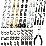 Haraqi 105 Stück Reißverschluss Reparatur Set,Reisverschlussreparaturset Zipper, Ersatz Reissverschluss Zipper, Reißverschluss Reparaturset Zipper(3 Größen: #3/5/8)
