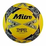 Mitre Impel Futsal Fußball | Indoor-Fußball | sprunggedämpft, Fluo-Gelb/Schwarz/Kreisgrau, 4
