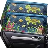 CARAMAZ Sonnenschutz Auto Kinder mit UV Schutz - Größe XL für große Scheiben bis Van-Größe - 2 Stück, Farbe: Turtle-Design