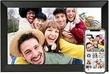 Humblestead Digitaler Bilderrahmen 15,6 Zoll 32GB WiFi Elektronischer Bilderrahmen 1280x800 HD IPS Touchscreen Speicher Automatische Rotation Teilen Sie Fotos und Videos Geschenke für Eltern/Freunde