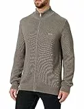 GANT Herren Cotton Pique Zip Cardigan Strickjacke, Dark Grey Melange, L EU