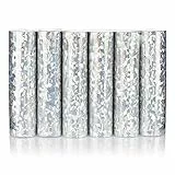 KarneLux Luftschlangen 'Silber Glitzer Metallic' - Partydekoration für Geburtstage, Hochzeiten und Silvester - 6er Pack