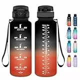 Grsta Trinkflasche - Trinkflasche 1,5 Liter - Trinkflasche mit Strohhalm BPA Frei, Trinkflasche Sport, Trinkflasche Kohlensäure Geeignet, Wasserflasche für Fitness, Fahrrad, Gym, Camping und Schule