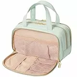 Lifewit Reise Kulturtasche Damen, 5L Wasserabweisende Kulturbeutel mit Nassfach, Tragbare Schminktasche Waschtasche Organizer für Make up, Zubehör, Shampoo, Oilettenartikel, Alltag, Mintgrün