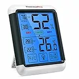 ThermoPro TP55 digitales Thermo-Hygrometer Innen Thermometer Temperatur und Luftfeuchtigkeitmessgerät mit Raumklima-Indikator für Raumklimakontrolle Raumluftüerwachtung