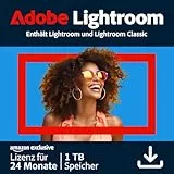 Adobe Lightroom inkl. Lightroom Classic 1 TB , KI-gestützter Foto-Editor , 12+12 Monate Amazon Exklusiv , PC/Mac/Web/Tablet , Digital Download | Aktivierungscode per Email