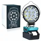 Edtran Akku Lampe Für Makita 18v, 28W Kabellose Led Arbeitsleuchte Akku, 2800LM Hell Led Strahler Tragbares Flutlichter Baustellen Lampe,Akku Scheinwerfer mit Typ C und USB-Aufladung