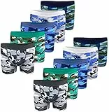 LOREZA ® 10er Set Jungen Baumwolle Boxershorts Camouflage (152-158 (12-13 Jahre), 10er Set)