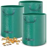 Alaskaprint Gartensack 3x Laubsack Gartenabfallsack stabil selbststehend mit 4 Griffen 272 Liter groß robust UV-Beständig Wasserdicht aus Polypropylen-Gewebe (PP) 150g/m² 390g
