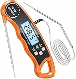 CIRYCASE Fleischthermometer Digital, Sofort Lesen Bratenthermometer Ofenthermometer, Externe Lange Sonde mit 102cm-Edelstahlkabel, Zeigerthermometer, Backofenthermometer für Küche, BBQ, Ofen, Backen
