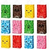 12 Stück Geschenktüten Kindergeburtstag,Geschenk Tasche mit Griffe,Party Geschenktaschen,Geschenk Taschen 6 Muster Taschen,Candy Tüten zum Verpacken,Gift Bags für Zeichentrickserie