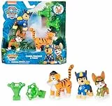 PAW Patrol Jungle Pups – Hero Pups Figuren-Set mit 2 Hundefiguren (Chase & Tracker) und Einer Tiger-Figur mit Wurffunktion, Spielzeug geeignet für Kinder ab 3 Jahren
