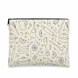Make-up-Tasche für Küchenutensilien, minimalistische Kosmetiktasche für Damen, tragbarer Canvas-Reißverschluss-Organizer, kulinarisches Geschenk für Kochbegeisterte, 17,8 x 22,9 cm