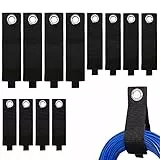 GTIWUNG 12PCS Wiederverwendbare Kabelriemen mit öse, Kabel Organizer Kabelriemen, Hochleistungs-Aufbewahrungsgurte, Verstellbare Kabelhalter Kabelbinder für Verlängerungskabel, Schläuche, Seile