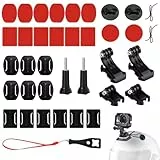 33 Stück Kamera Helm Halterung Zubehör Kit, GoPro Flache Klebebefestigungen, gebogen, Klebepad Helm Halterung für GoPro Hero 45678, Session und andere Sportkameras
