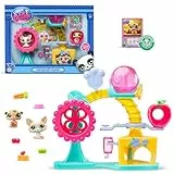 BANDAI Littlest Pet Shop - Fun Factory Set - Spielset mit 2 Tieren, Dekoration und Zubehör - Niedliche Haustier-Spielzeugbox Hund und Hamster - Kinderspielzeug ab 4 Jahren - BF00519