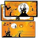 Einladung zu Halloween 12 Karten + Umschlag Einladungskarten Kindergeburtstag Erwachsene Motiv Halloweenparty Grusel-Party Horror-Party Set Hexe Sarg gruselig Vampir