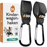 Baby Uma Kinderwagenhaken (2er-Pack) - Universelle Kinderwagen Haken für Taschen, Rutschfeste Klettverschlüsse, Stabile Karabinerhaken mit 5 kg Tragkraft