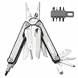 WITFAMILY Edelstahl Multitool, 25 in 1 Multi Tool faltbare Zange mit verbesserter Schere und Schraubendreher, mit Nylontasche, Geschenk für Papa Männer, ideal für Outdoor, Wandern, DIY, Reparaturen