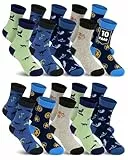 Kyopp 10 Paar Socken Kinder Jungen Kindersocken Dinosaurier Cotton Socks 29-32