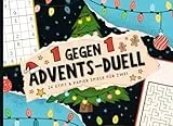 1 gegen 1 Advents-Duell: 24 Stift & Papier Spiele für Zwei | Mitmach Adventskalender mit 24 lustigen Minispielen für 2 Personen, Perfekt zum Verschenken für Geschwister, Paare oder Eltern
