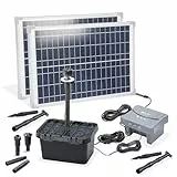 esotec Solar Teichfilterset Profi 50/1400 LED, Teichfilter Komplettset, Pumpe, LiFePo4 Akku, Solarmodul, Teichpumpe außen, mehrstufige Gartenteich Filterung, 100954
