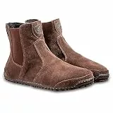Magical Shoes Barfußschuhe gefüttert, Chelsea Boots, Stiefel Herbst, minimalistische Halbstiefe atmungsaktiv, Stiefeletten aus Leder, Lederschuhe, Gr. 44, Braun, Lupino