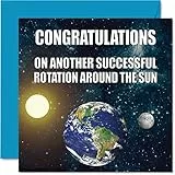 Stuff4 Lustige Geburtstagskarten Männer und Frauen – Earth Rotation – Banter Karten Bruder Schwester Sohn Tochter Mutter Vater Oma Großvater 145 mm x 145 mm Grußkarten