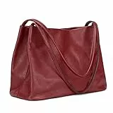 Kattee Damen Tragetaschen aus weichem Echtleder lässige Schulter Hobo Geldbörsen und Handtaschen mit magnetischem Druckknopfverschluss oben