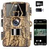 ZYJDGNNY 8K Video Wildlife Kamera, 60MP Full HD WiFi mit Handyübertragungs-App, Bewegungssensor, Nachtsicht, 0,1s Auslösezeit, Infrarot Wildlife Kamera mit 32G Speicherkarte & Karte