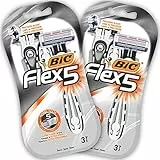 BIC Flex 5 Rasierer Herren, 6 Einwegrasierer mit je 5 Klingen, mit Aloe Vera & Vitamin E für eine sanfte Rasur