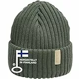 TUOHIMÄKI Merino-Mütze Herren Damen Waldgrün – Wollmütze 100% Extra Fine Merinowolle, Grün Mulesing-frei – Wintermütze warm atmungsaktiv Green Outdoor Beanie – Made in Finland