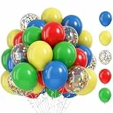 Luftballons Bunt, 60 Stück Regenbogen Helium Ballons, 12 Zoll Rot Blau Grün Gelb Latex Ballons Bunt Konfetti Luftballon für Geburtstag Hochzeit Verlobung Abschluss Babyparty Dekoration